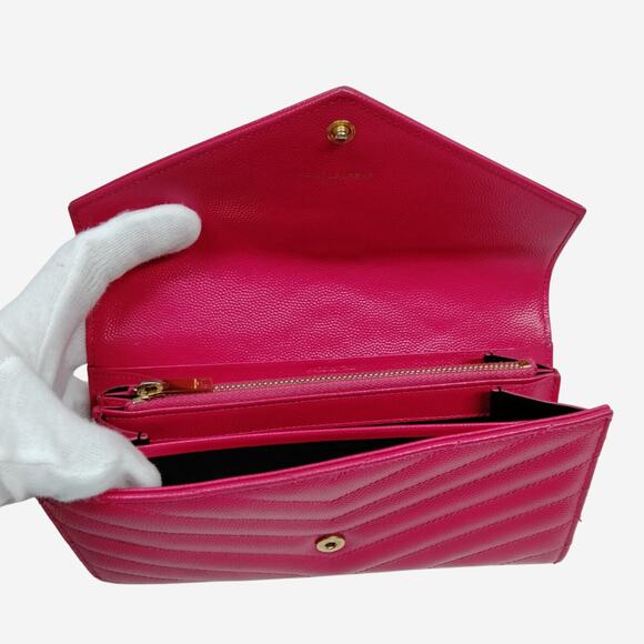 Saint Laurent YSL Hot Pink Portefeuille Envelope Wallet - Picture 5 of 10